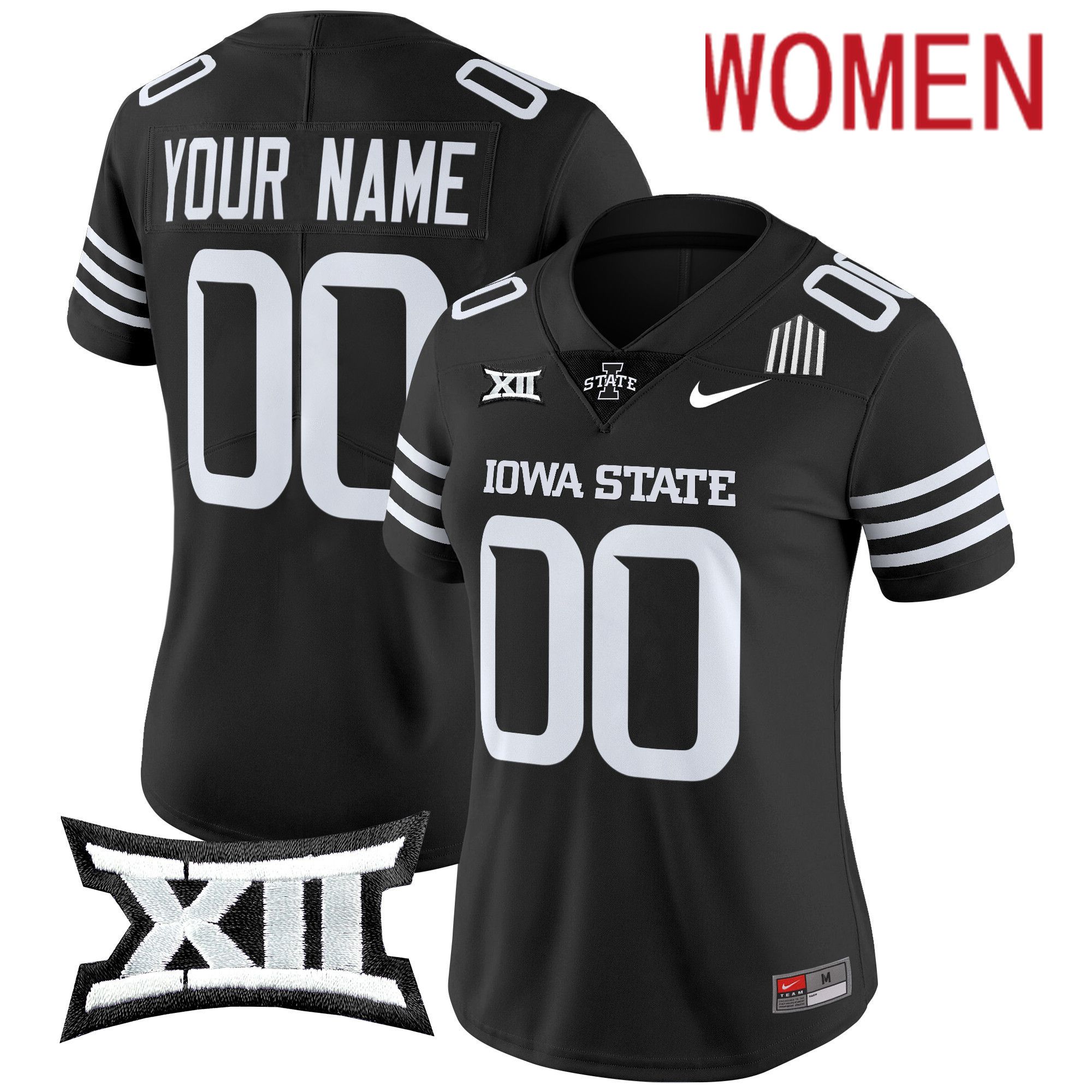 Women Iowa State Cyclones Black Nike 2024 Vapor Limited Custom NCAA Jersey->customized ncaa jersey->Custom Jersey